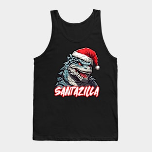 Santazilla Japanese Monster Kaiju Christmas Tank Top